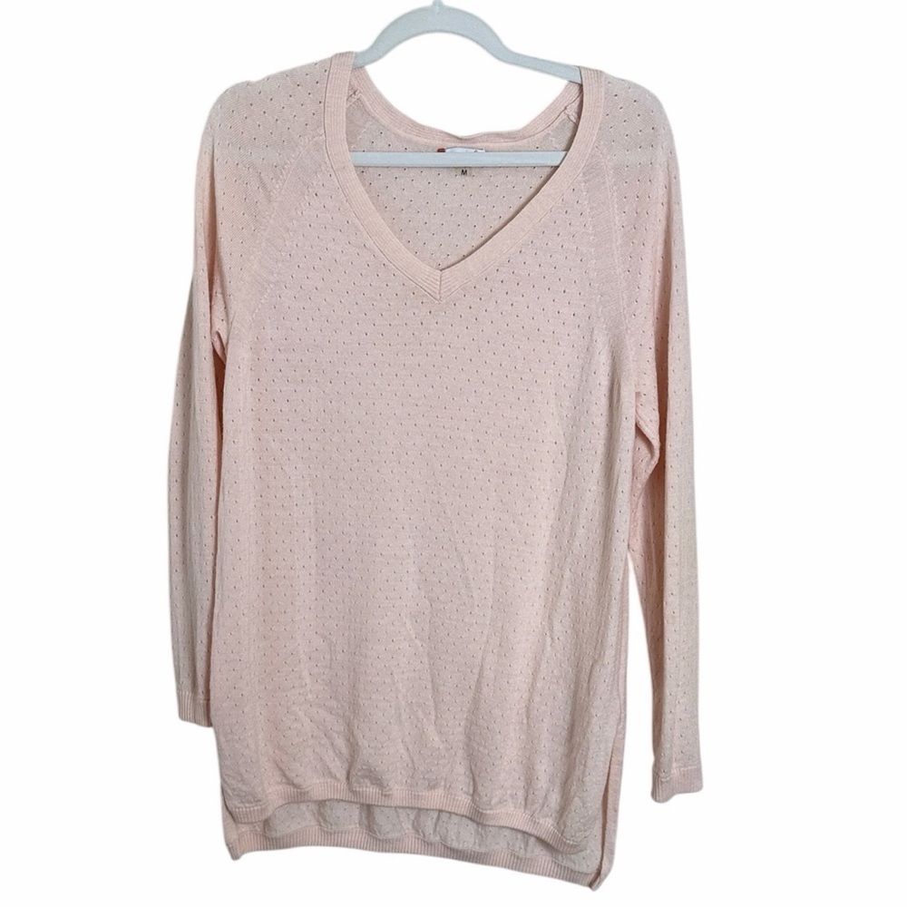 Smartwool Pastel Pink V Neck Wool Blend Sweater Size Medium